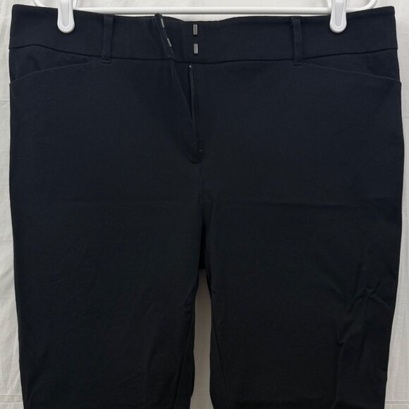 New York & Co Stretch Cotton Straight Leg Pants Women 14 Black - Picture 3 of 9